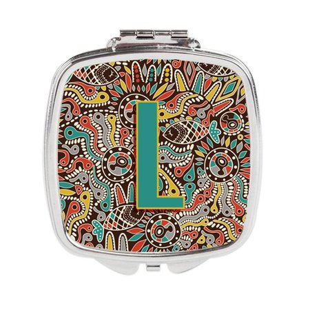 CAROLINES TREASURES Letter L Retro Tribal Alphabet Initial Compact Mirror CJ2013-LSCM